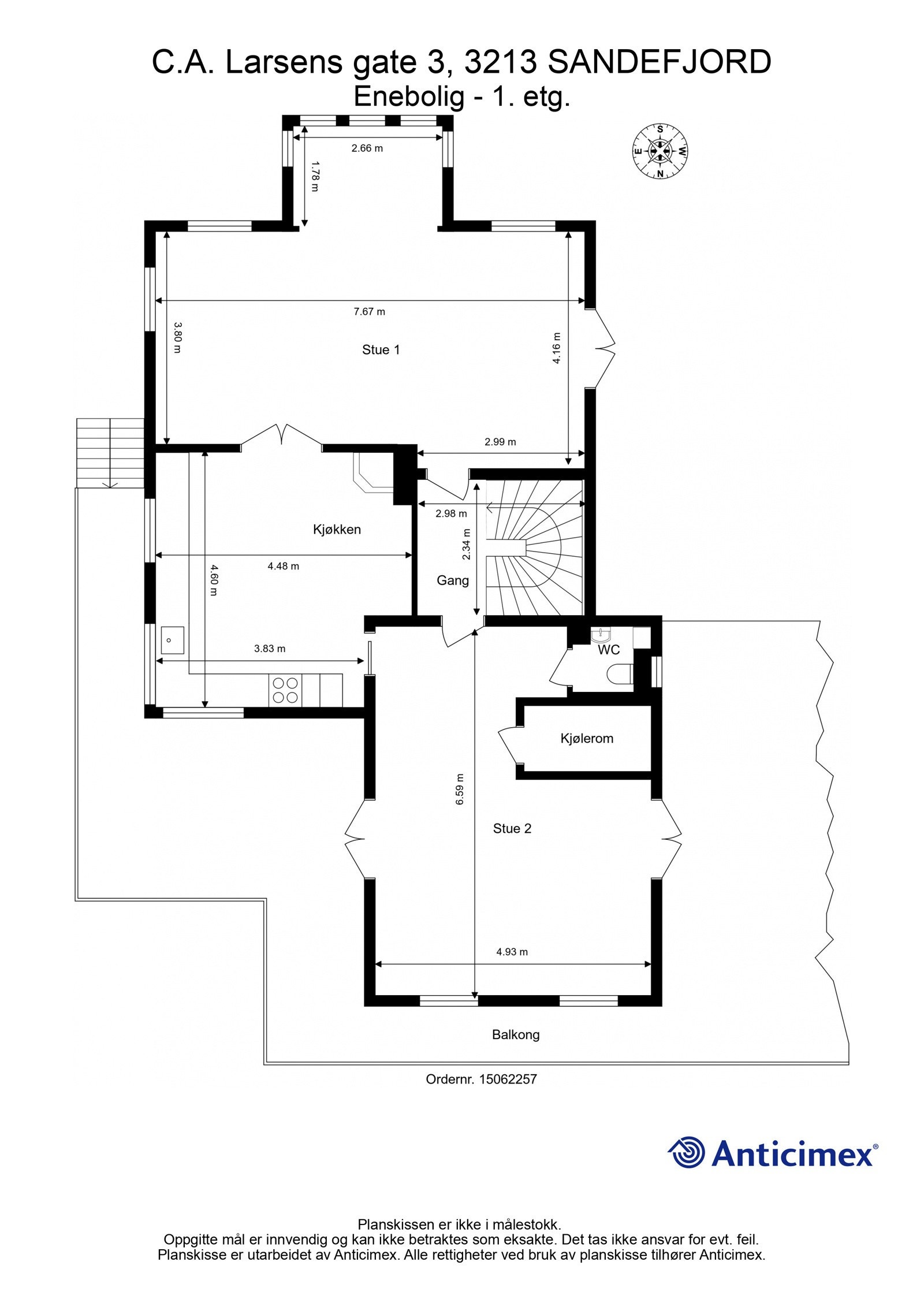 Plantegning 1. etg Galleribilde