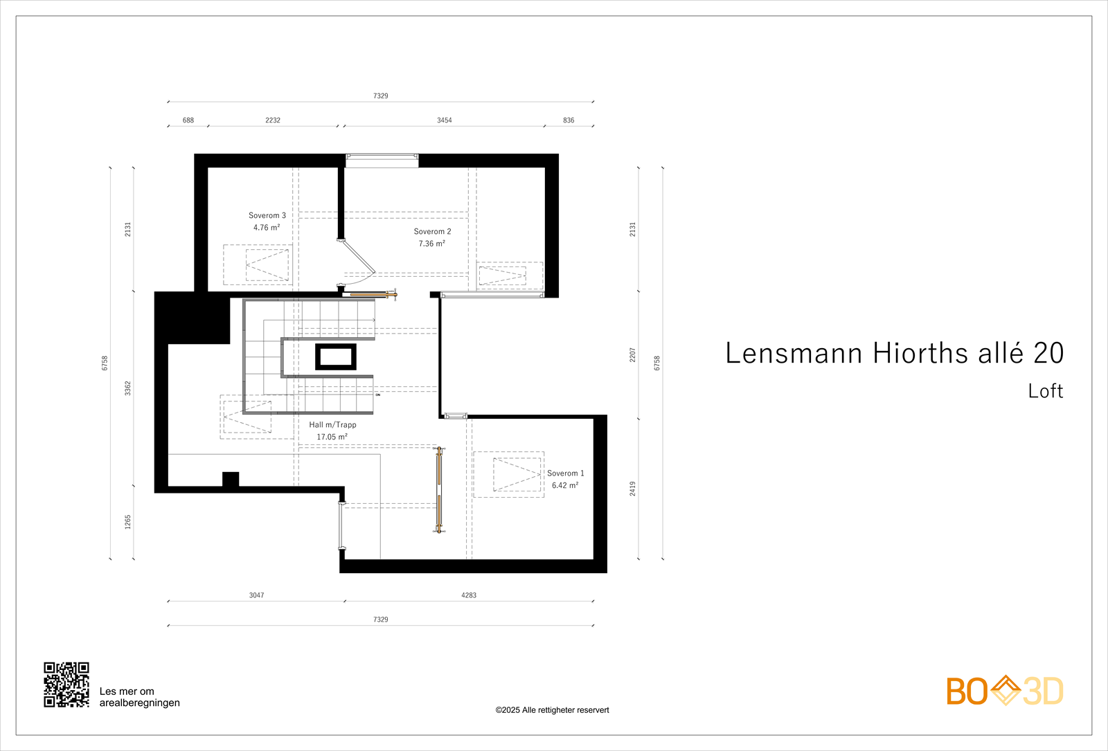 Plantegning loft. Galleribilde