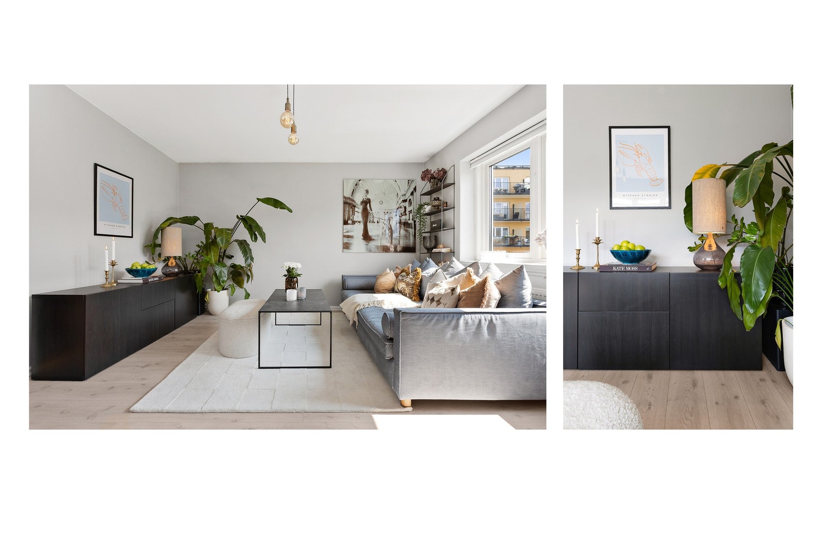 Stuen er lys og innbydende, med god plass til sofagruppe og tilhørende TV-møblement. Kabel-TV og internett er inkludert i felleskostnadene. Galleribilde