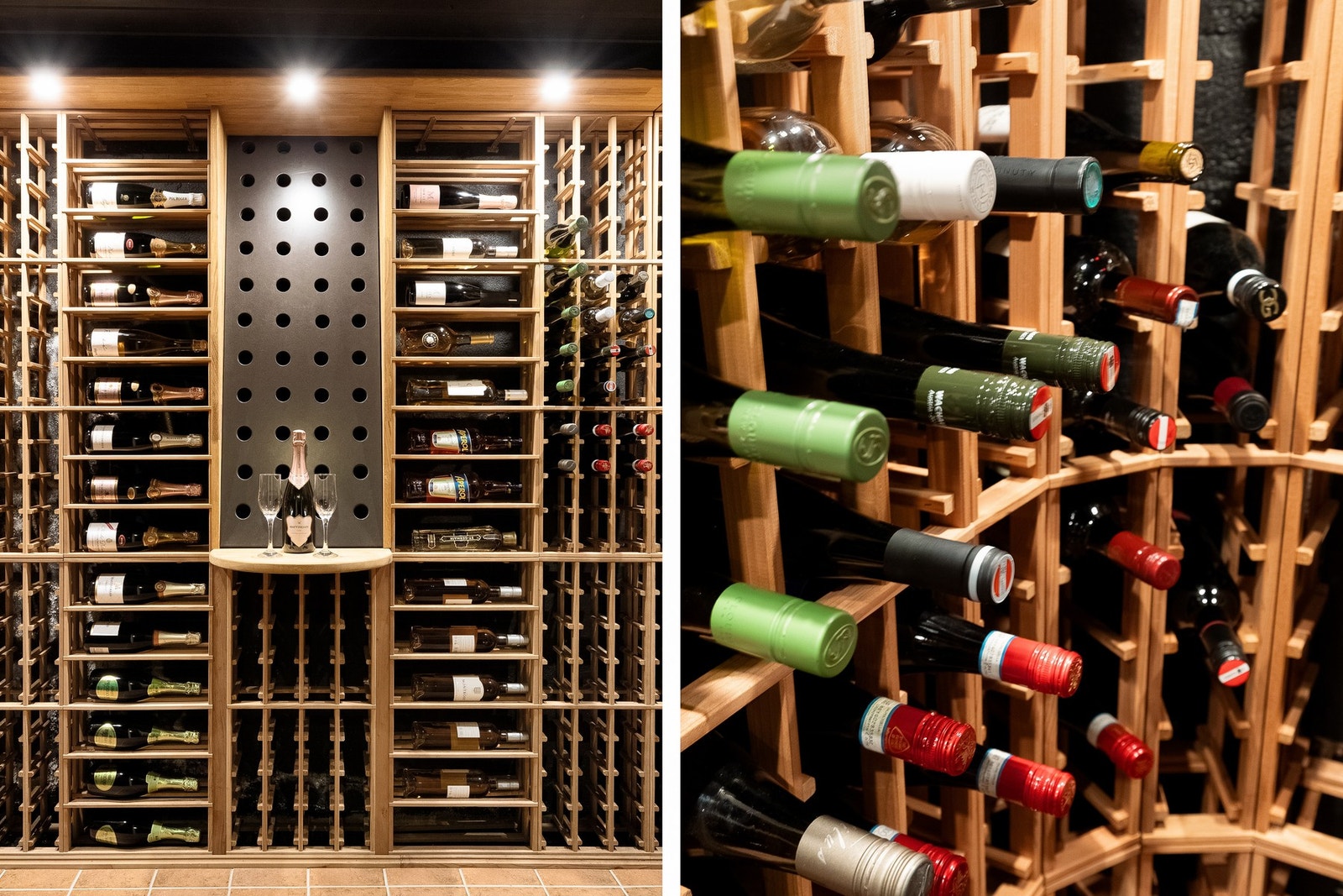 I kjelleren er det en flott vinrom med kjøleagregat som dette gir spennende muligheter Galleribilde