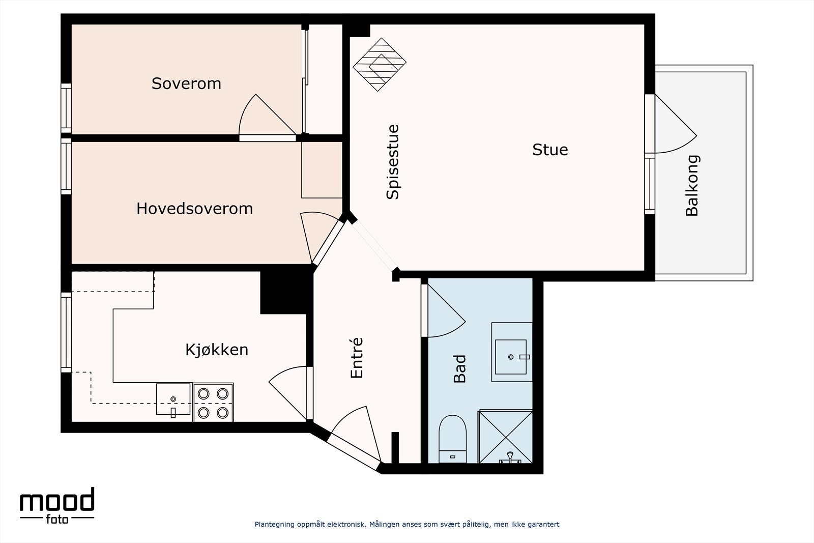 Planløsning slik boligen er i dag Galleribilde
