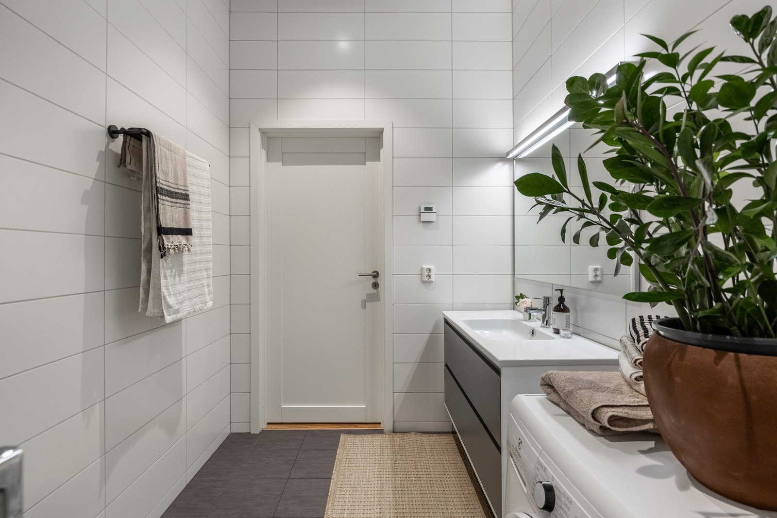 Opplegg og plass for vaskemaskin. Galleribilde