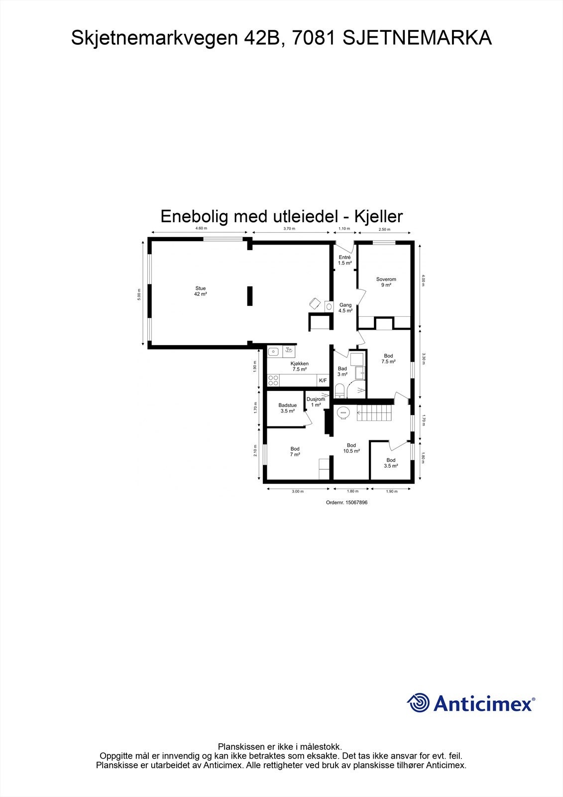 Planskisse kjeller-/sokkeletasje Galleribilde