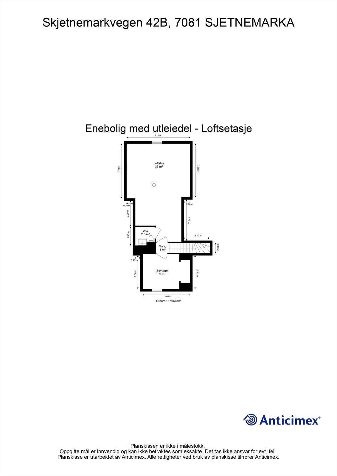 Planskisse loftetasje Galleribilde