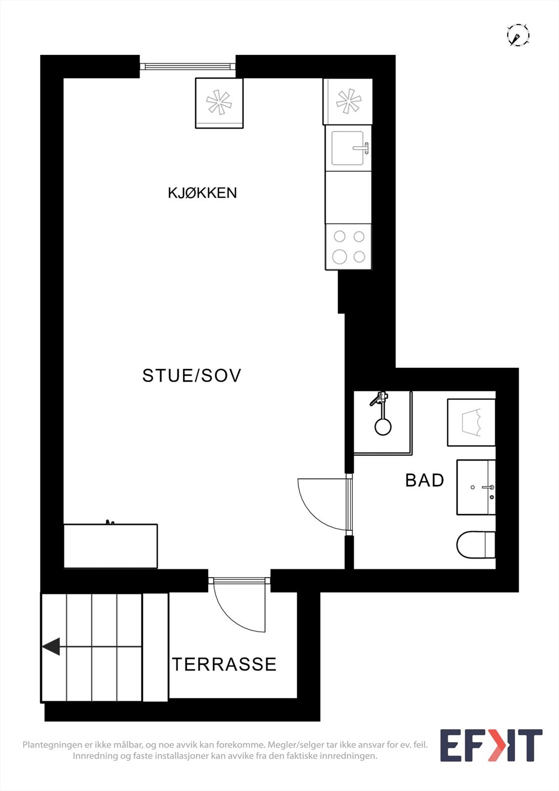 Plantegning hybel Galleribilde