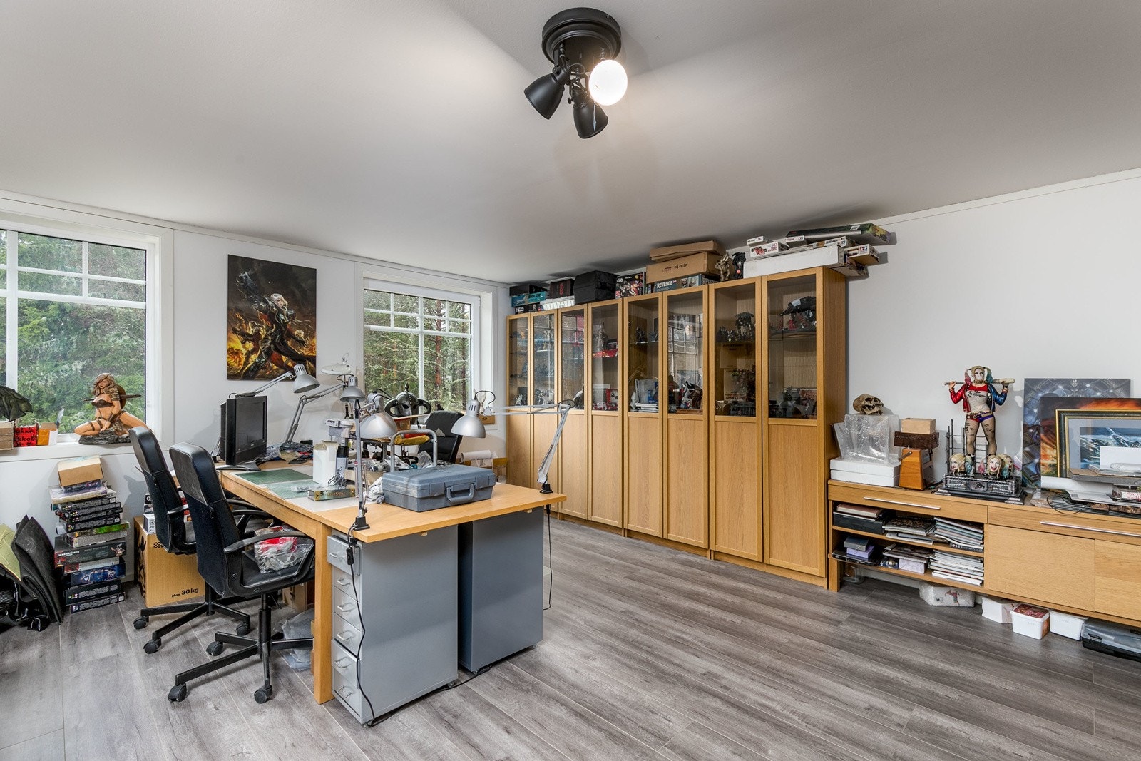 Dagens eier har benyttet arealet som kontor. Galleribilde