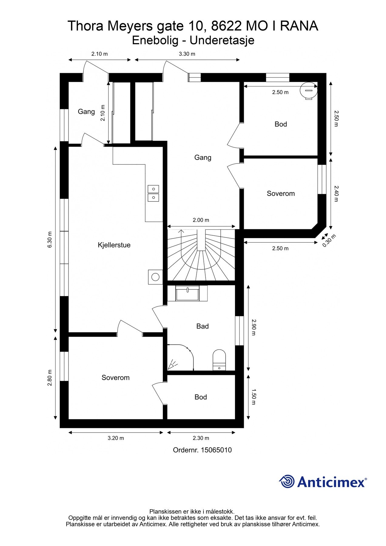 Plantegning boligens underetasje Galleribilde