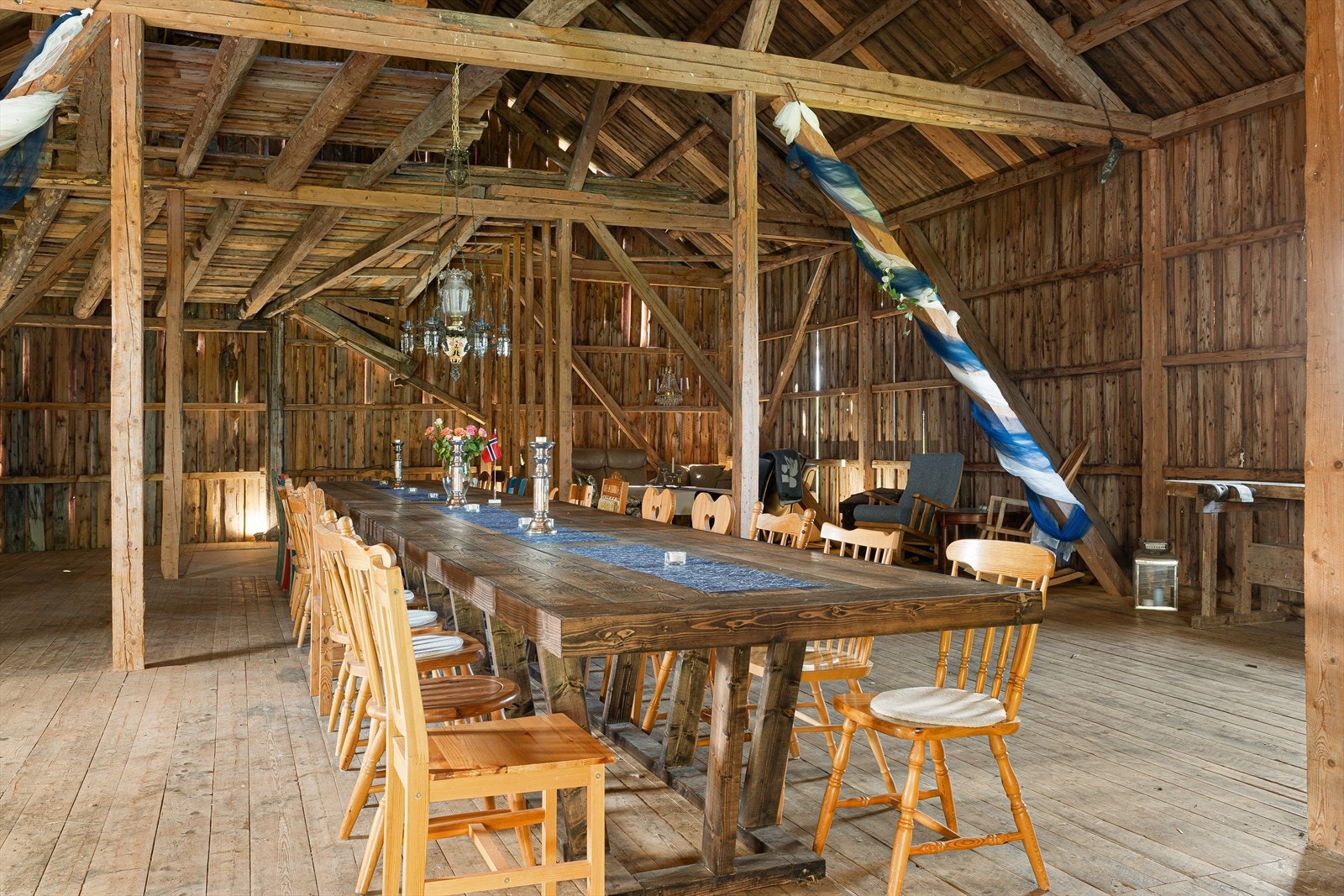 Muligheter for store lag/samlinger på den store låven Galleribilde