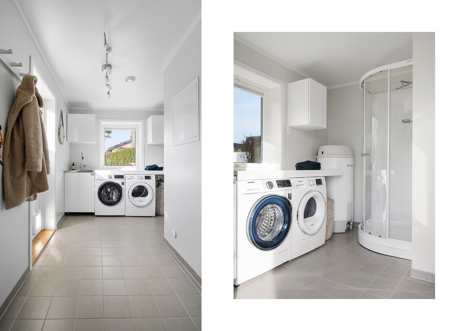 Tilknyttet entreen ligger et praktisk vaskerom som også har egen inngang fra terrasse/hage. Galleribilde