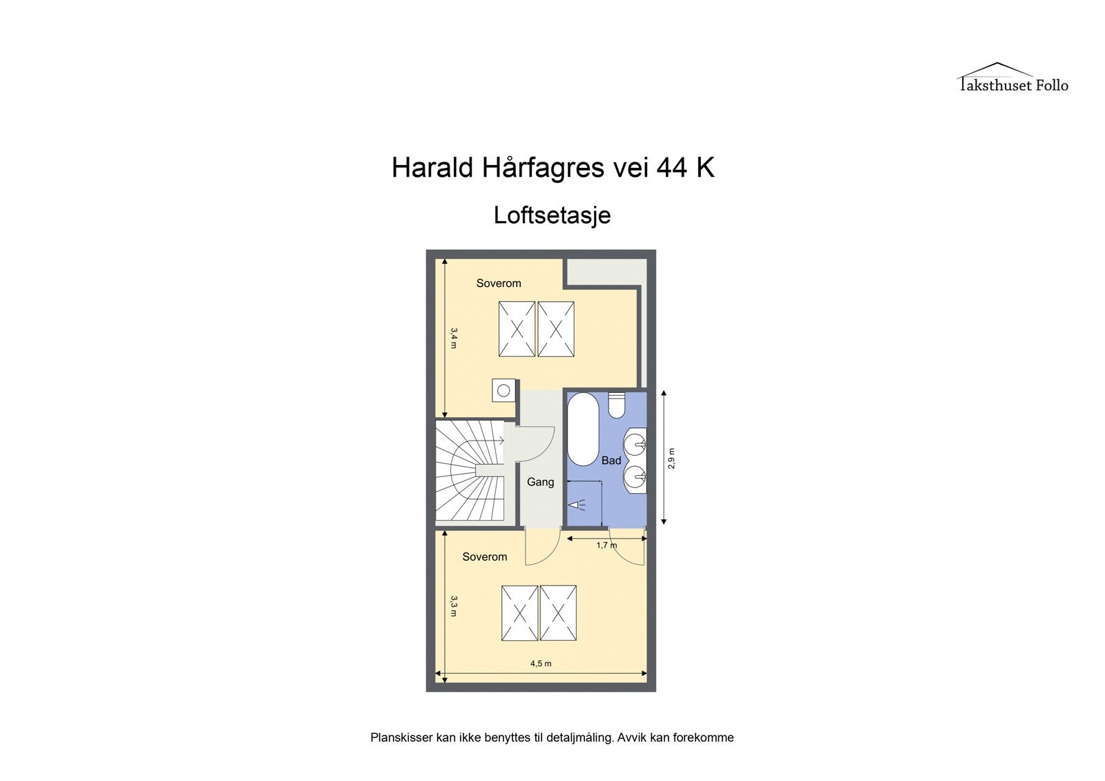 Planskisse loftsetasje. Galleribilde