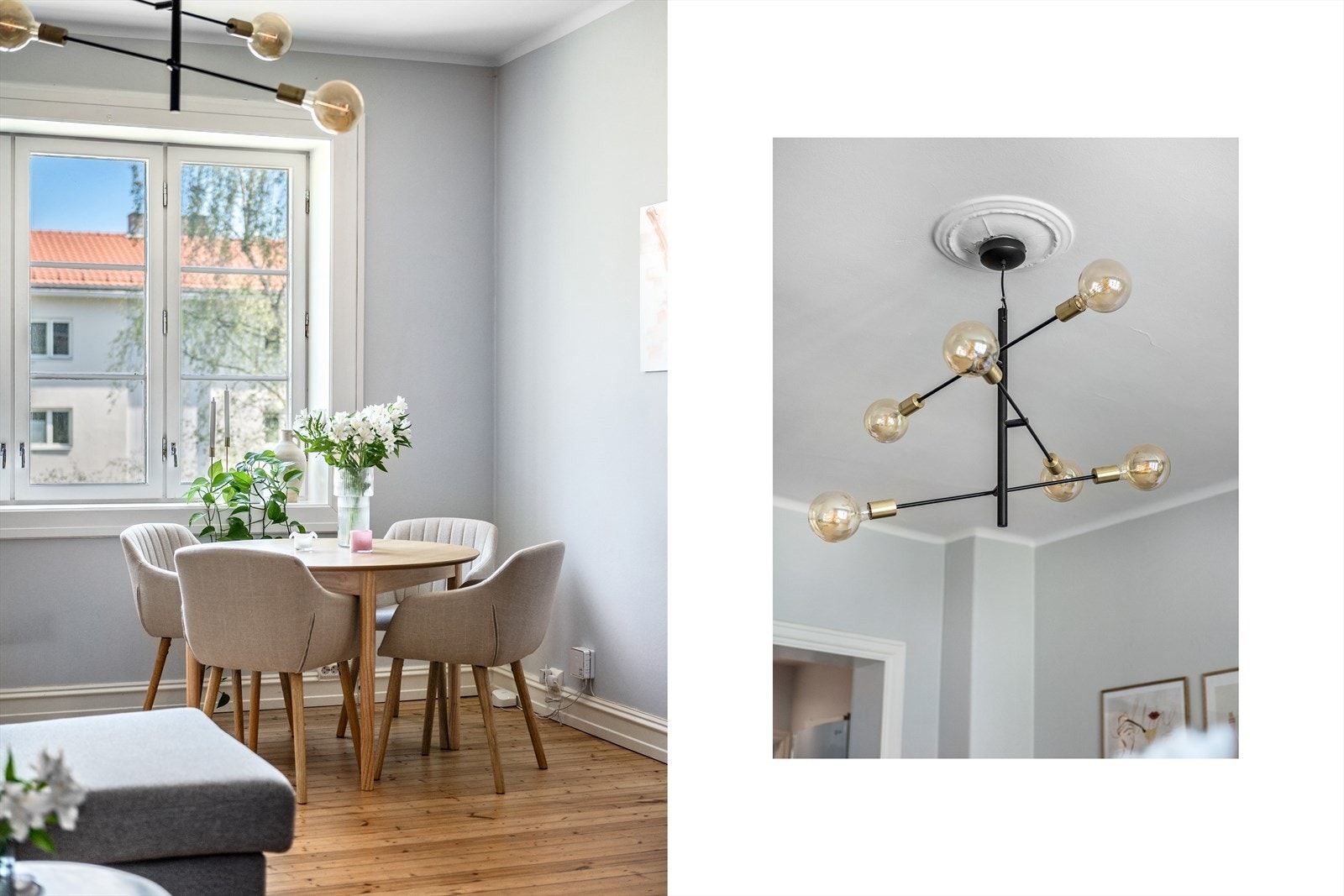 Stuen er et naturlig midtpunkt i leiligheten med behagelig atmosfære og klassiske detaljer. Galleribilde