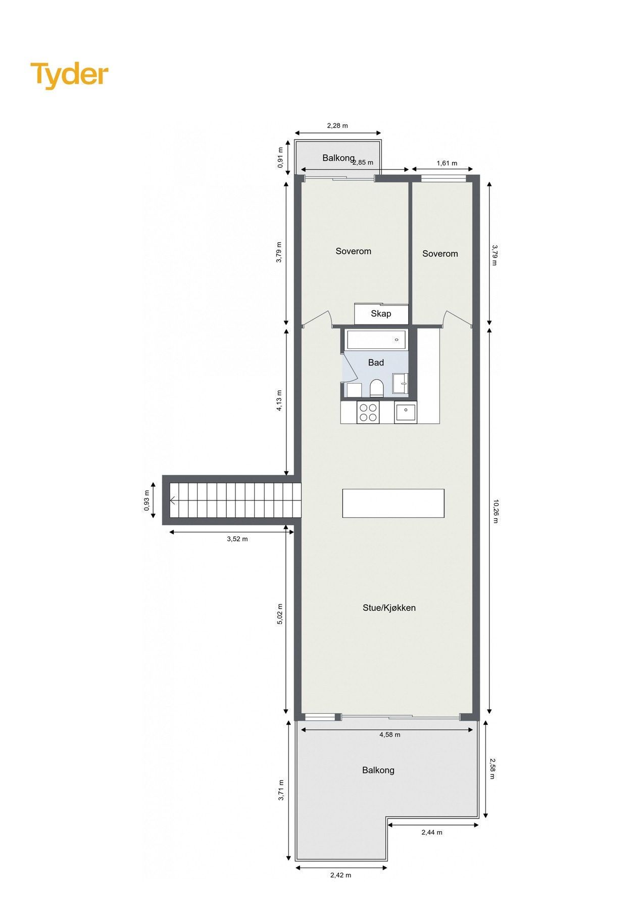 Plantegning 3 etg. Galleribilde