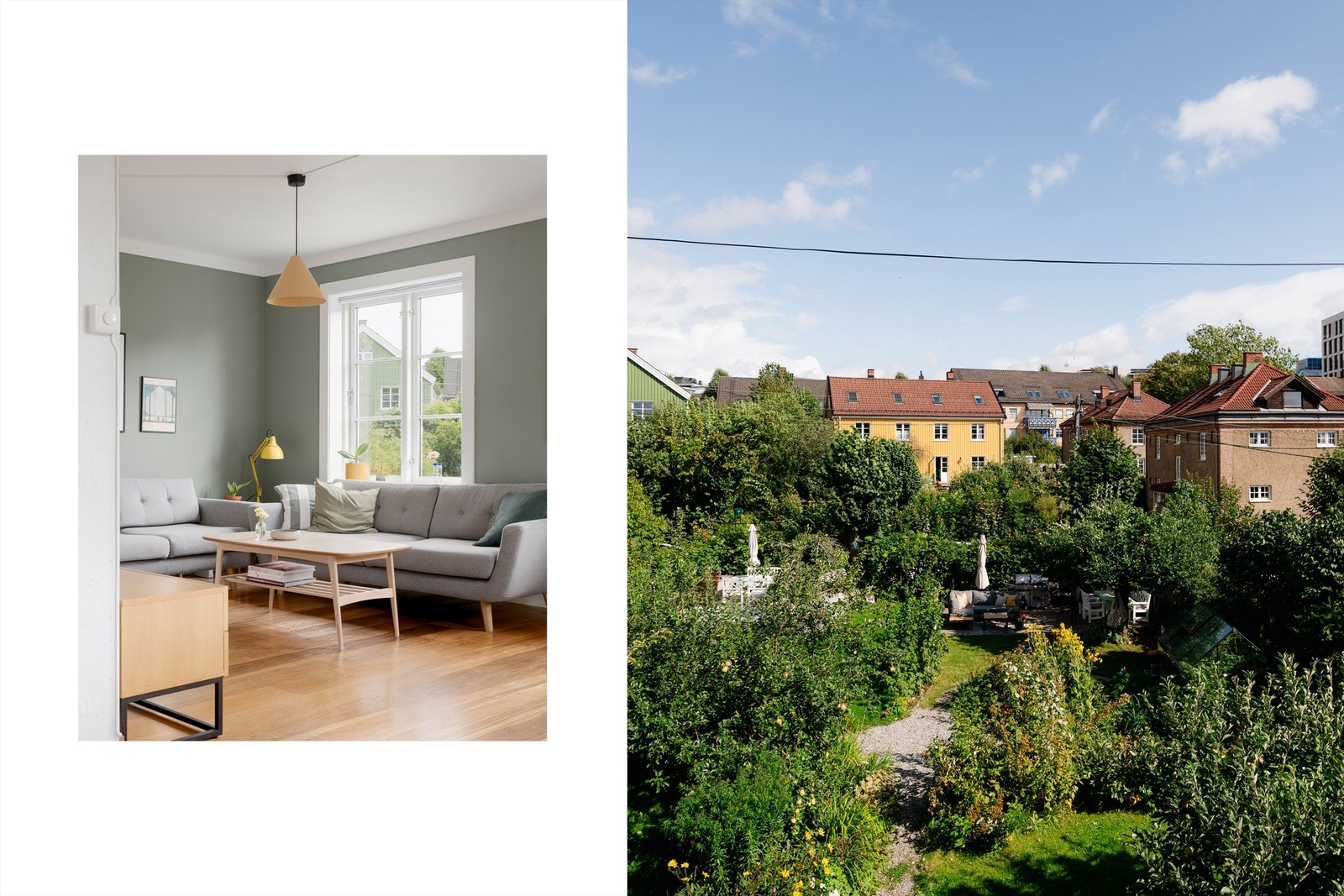 Fra stuen har du full oversikt over den vakre hagen og kan følge sesongenes variasjoner på løvet. Galleribilde