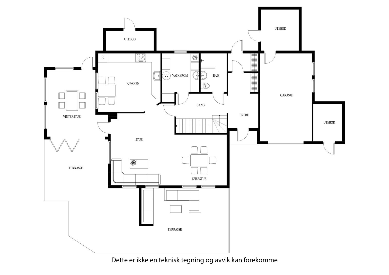 Plantegning 1. etasje Galleribilde