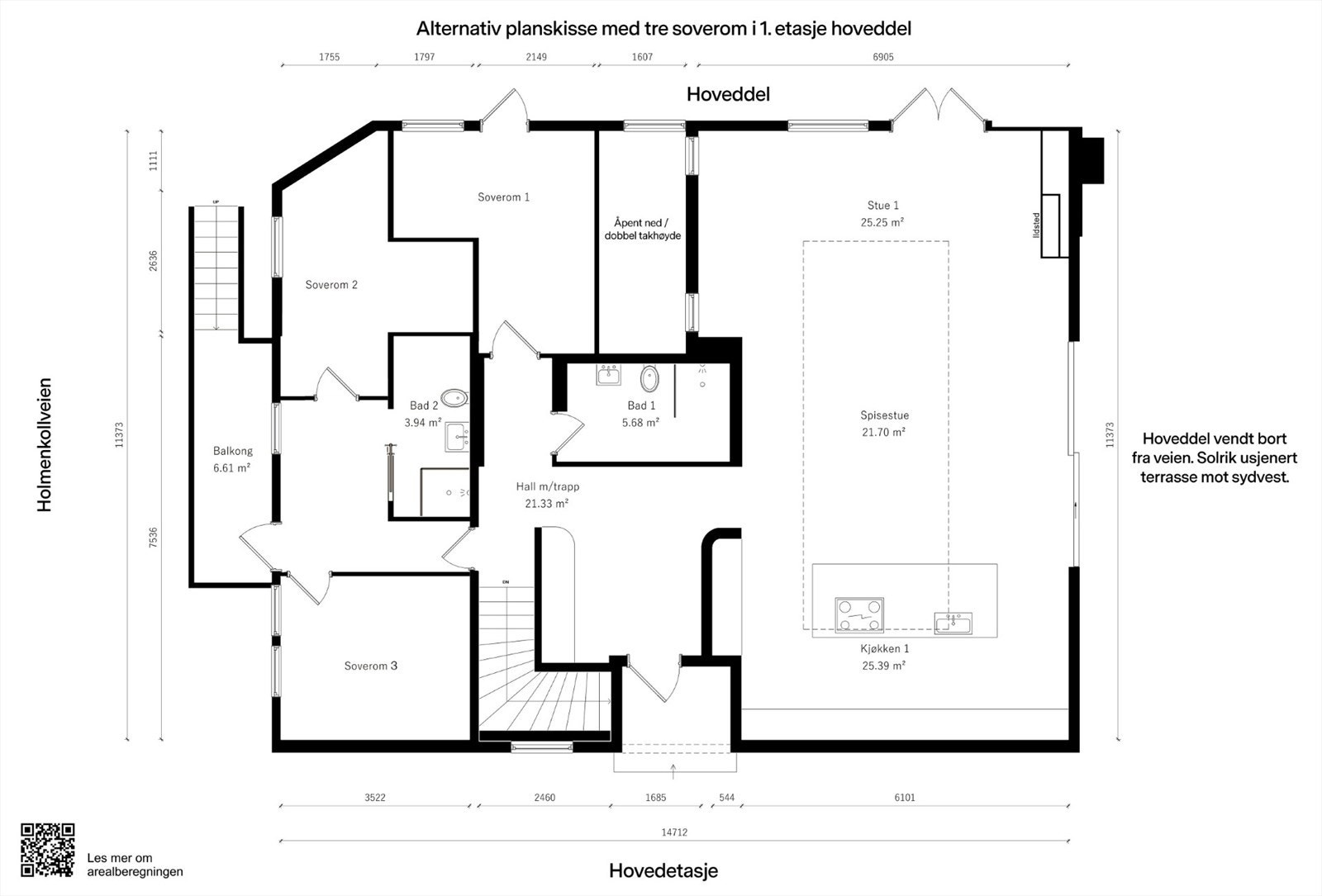 Alternativ plantegning 1. etasje. Galleribilde