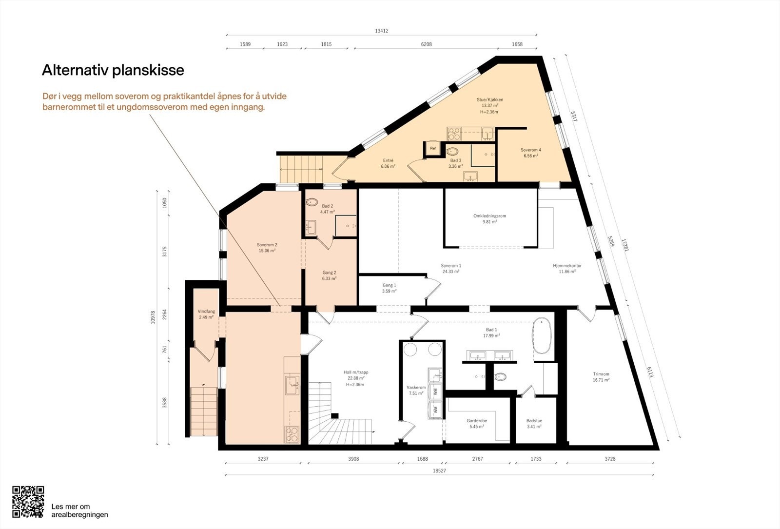 Alternativ plantegning kjeller. Galleribilde