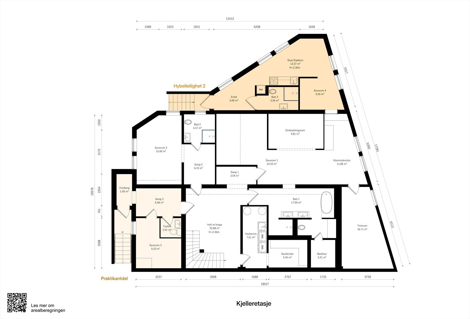 Plantegning kjeller. Galleribilde