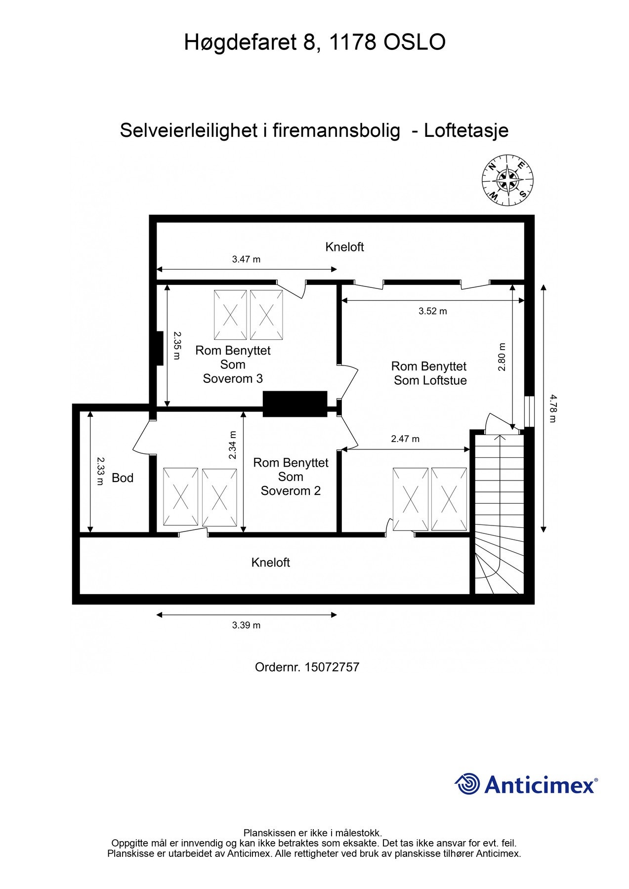 Plantegning loftetasje. Galleribilde