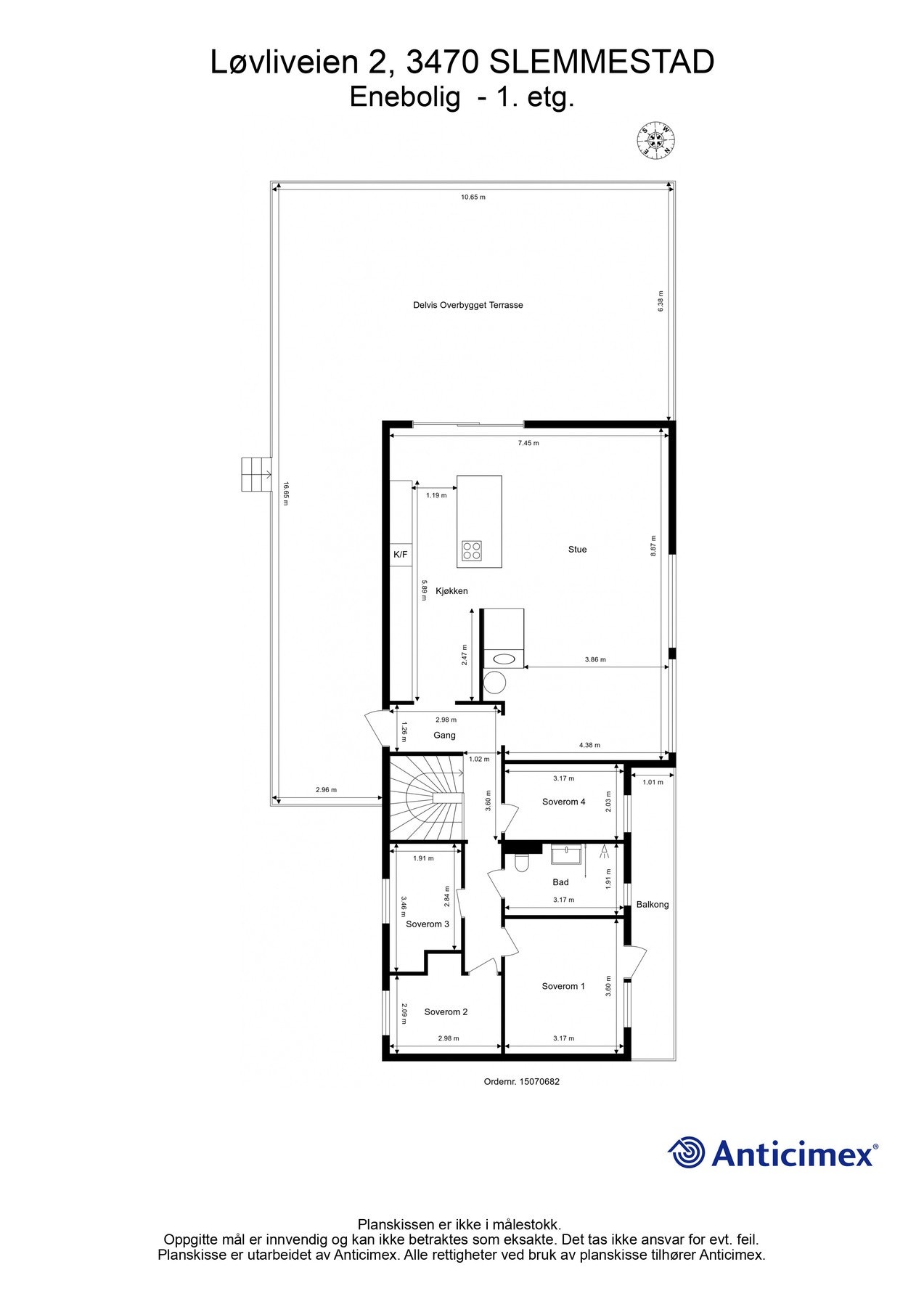 Vi tar en titt på plantegningen for å orientere oss litt først. Galleribilde