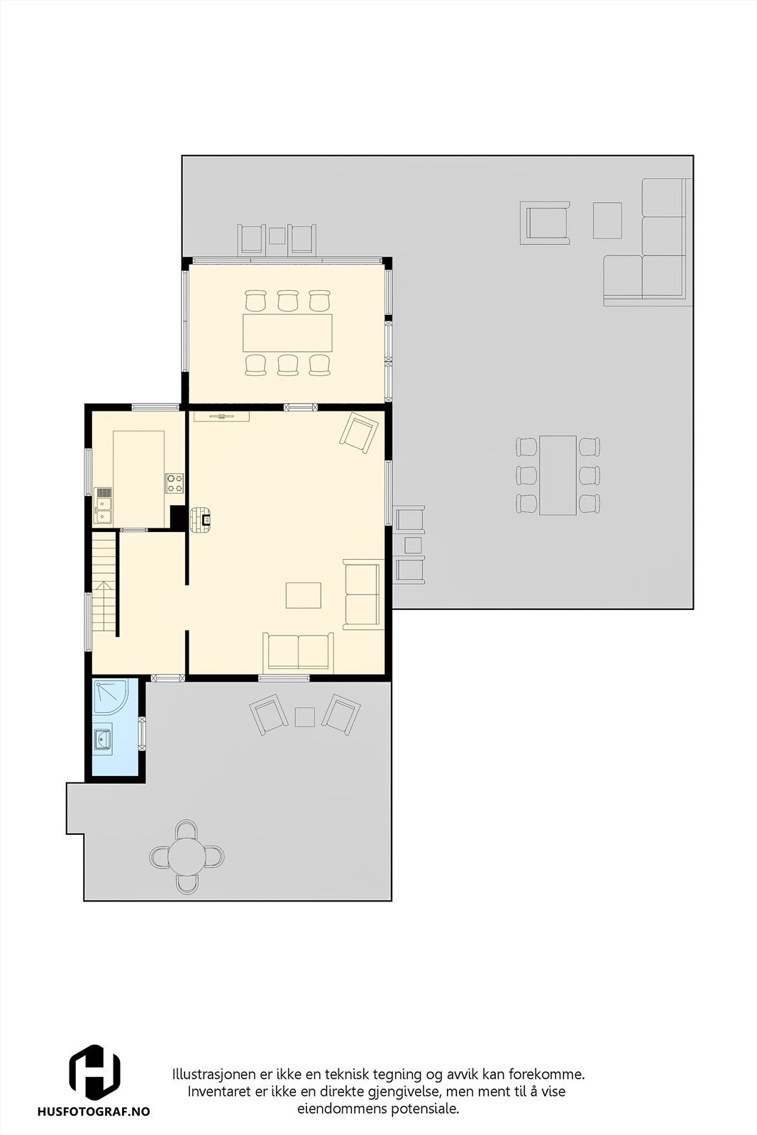 Plantegning 1 etg. Galleribilde