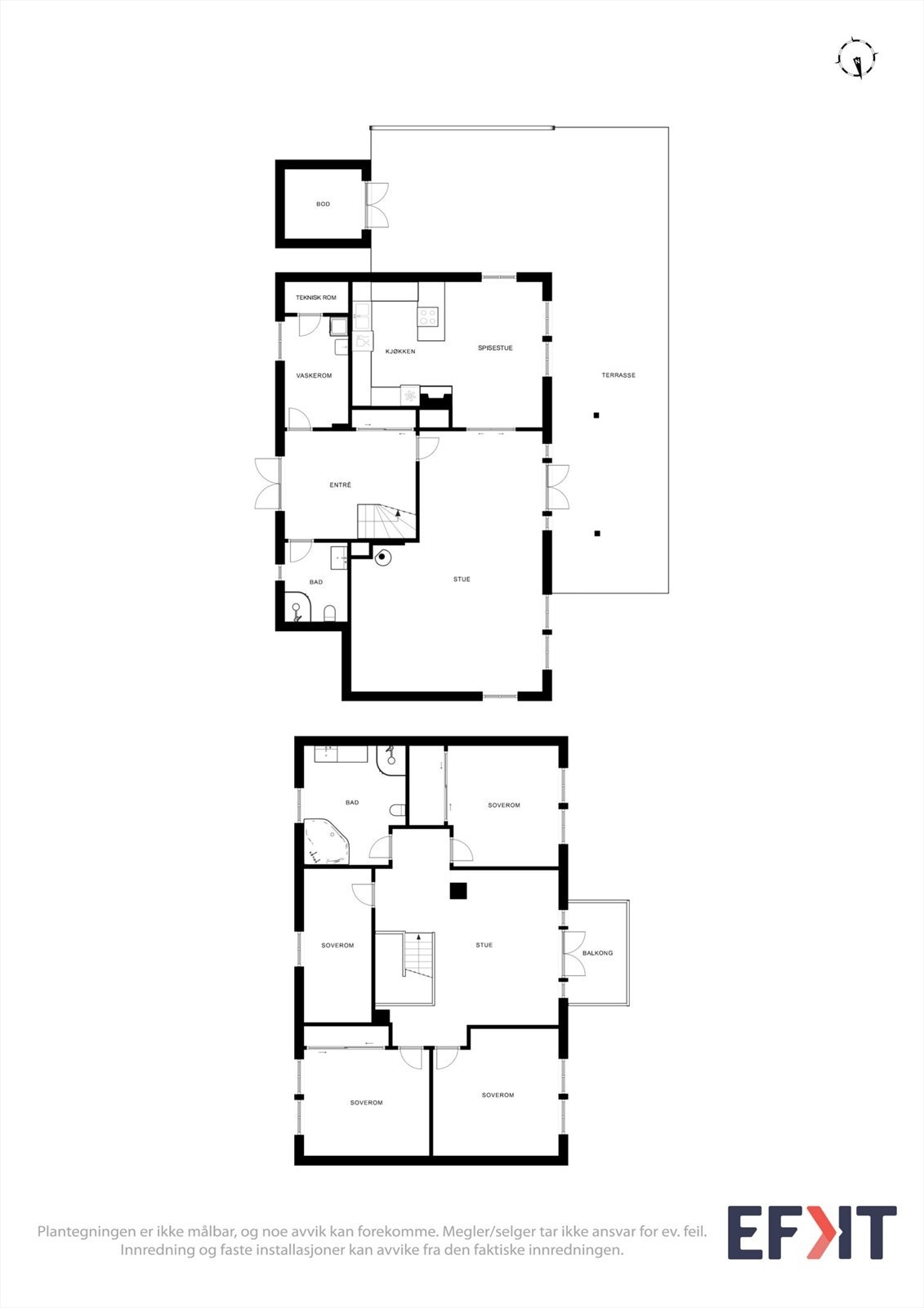 Plantegning 1 og 2. etasje Galleribilde