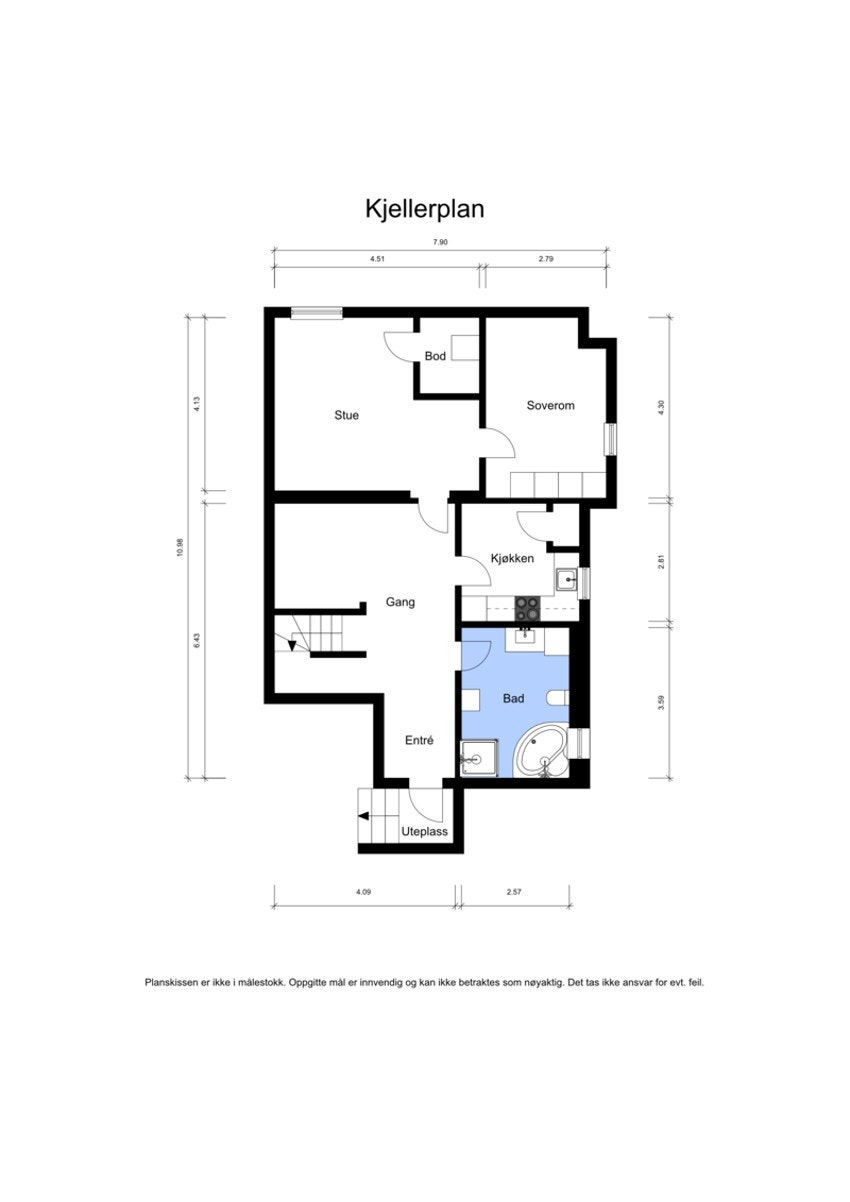 Plantegning for kjelleren. Galleribilde