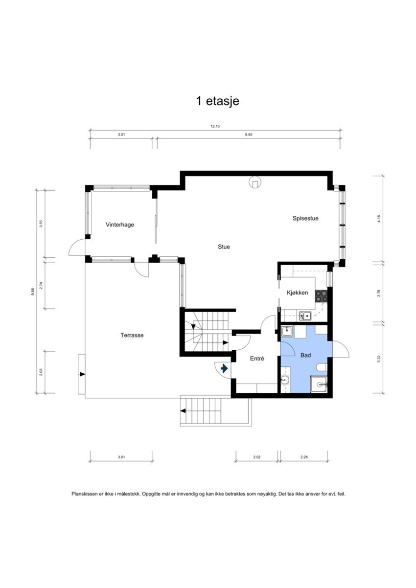 Plantegning for hovedplan. Galleribilde