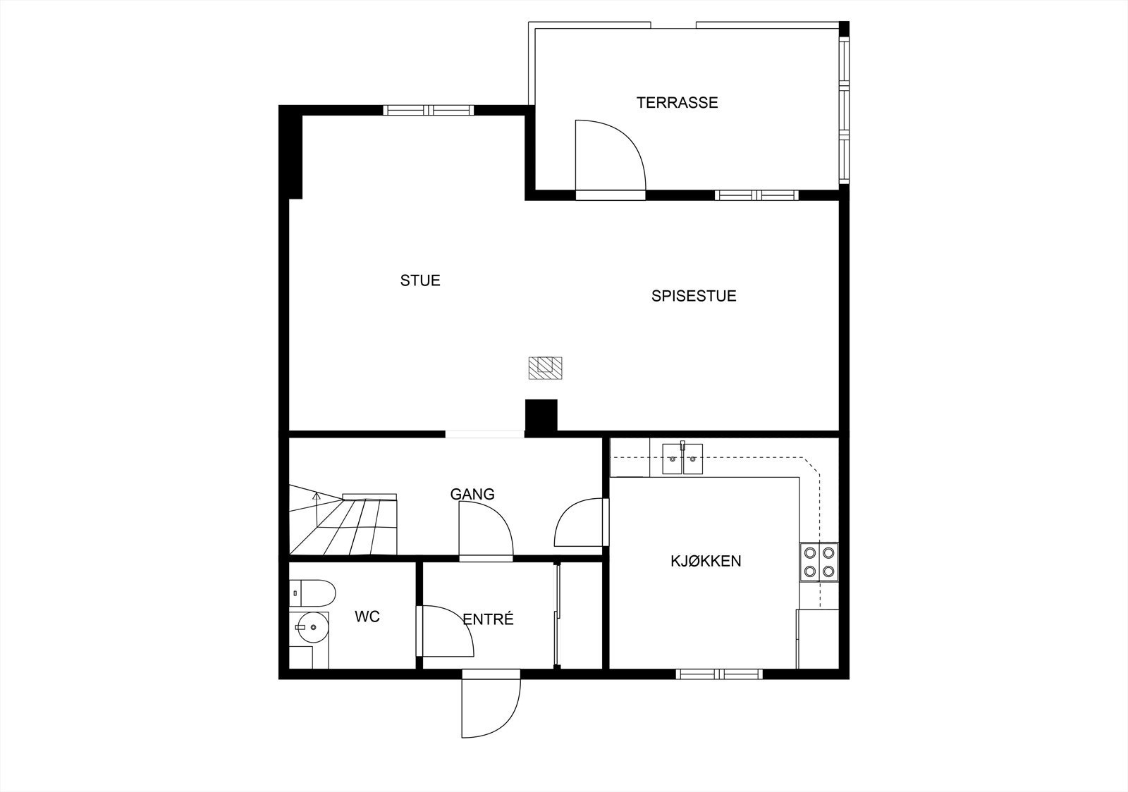 Plantegning 1. etasje Galleribilde