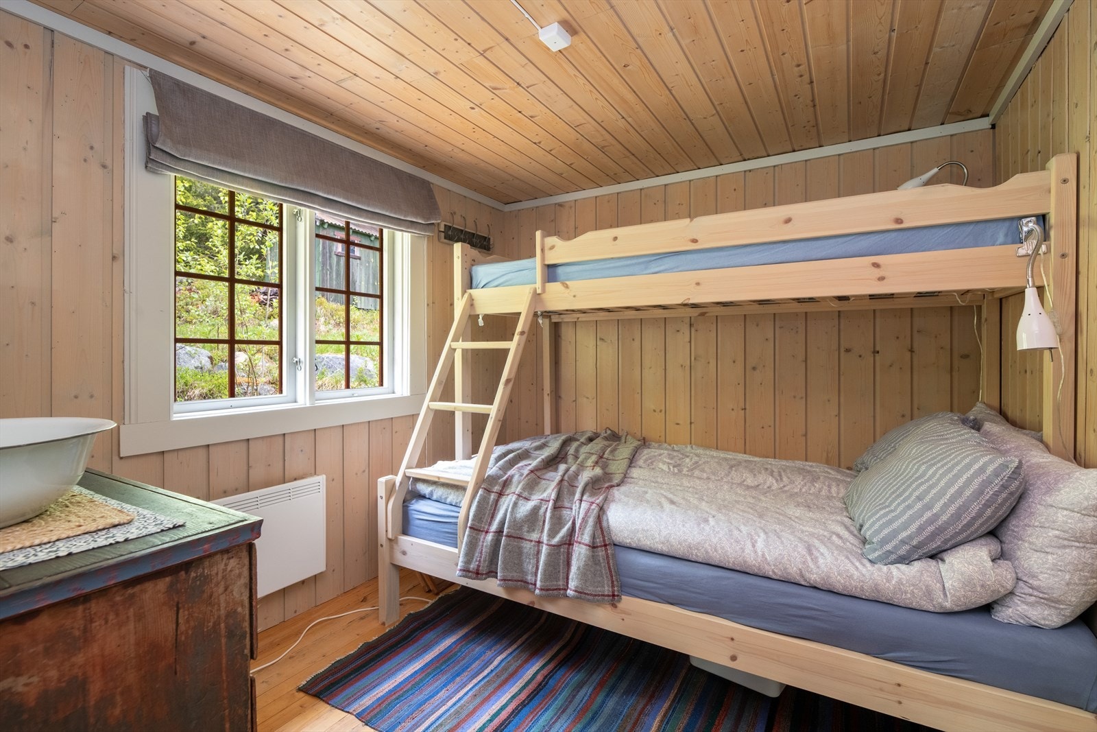 Med inngang fra stuen har hytta et romslig soverom med familiehøye. Galleribilde