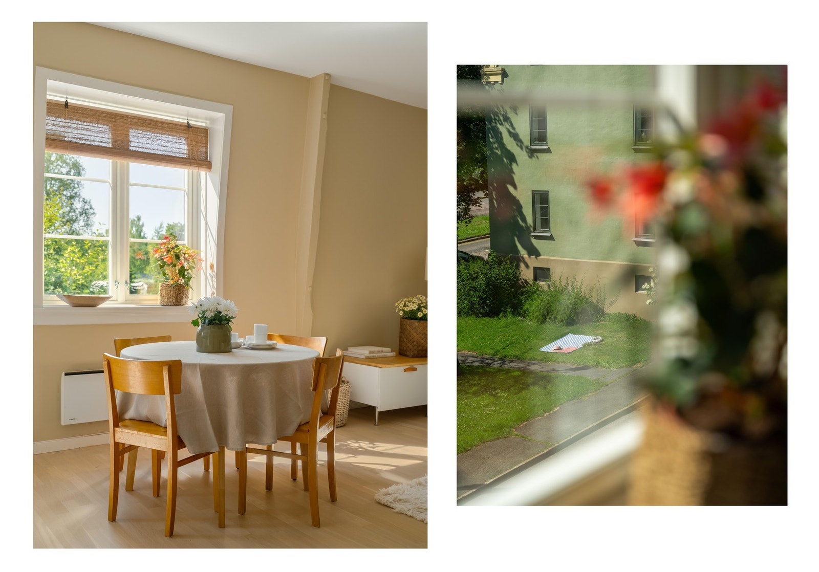 Ettersom boligen vender mot gårdsrom i øst og vest, er det et frodig og fint utsyn her. Galleribilde