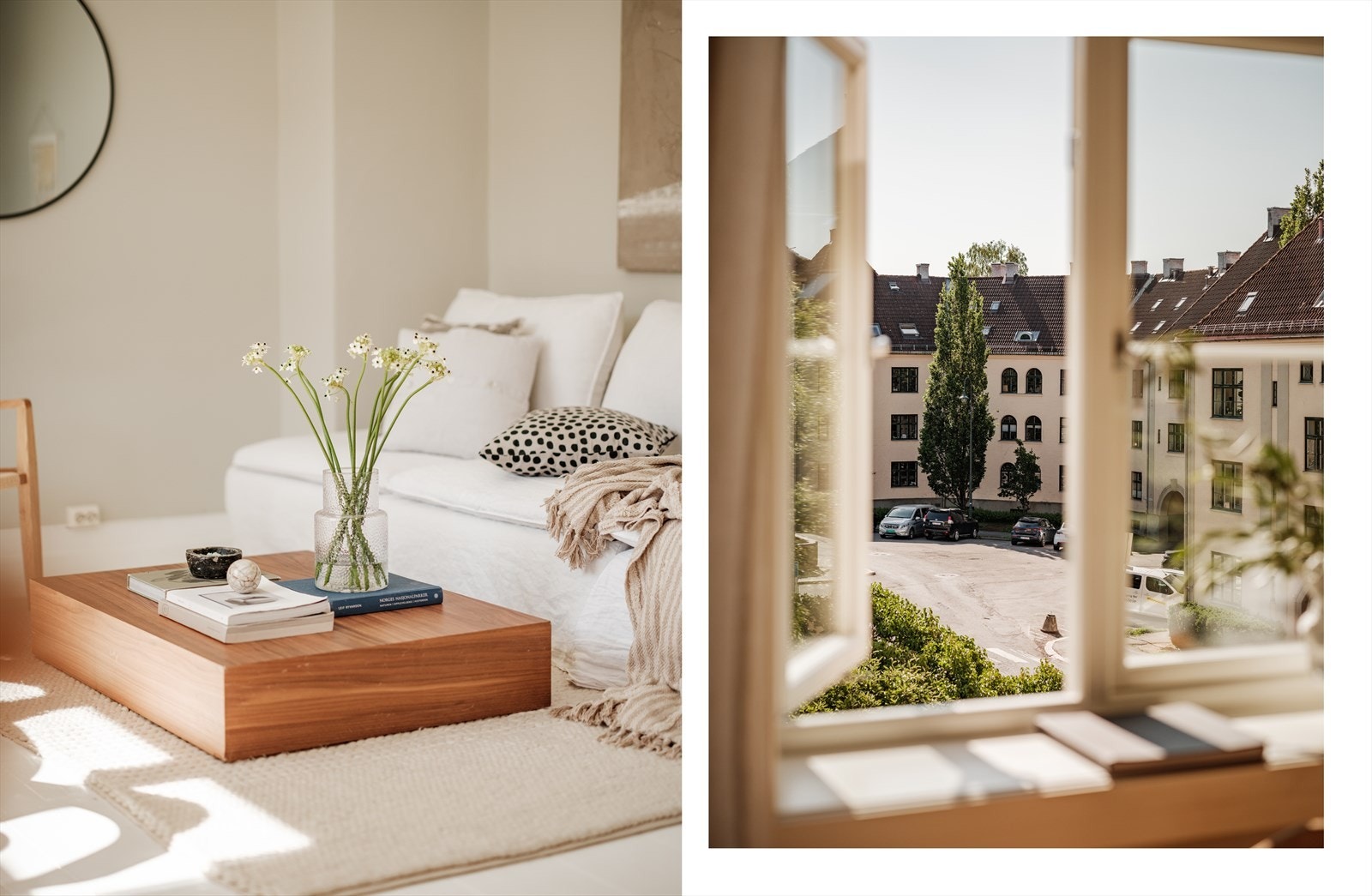 Leiligheten har en hyggelig og fri sikt ut av vinduene, som vender mot Omsens gate. En blindvei. Galleribilde