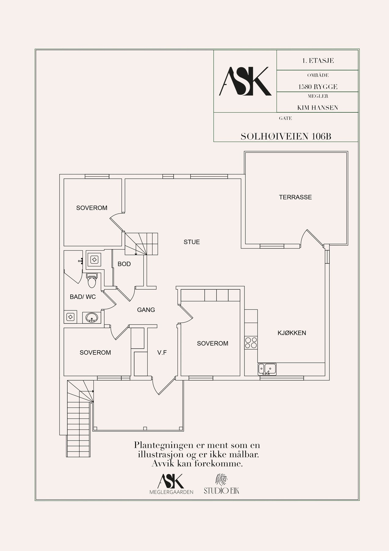 Plantegning 1. etasje Galleribilde