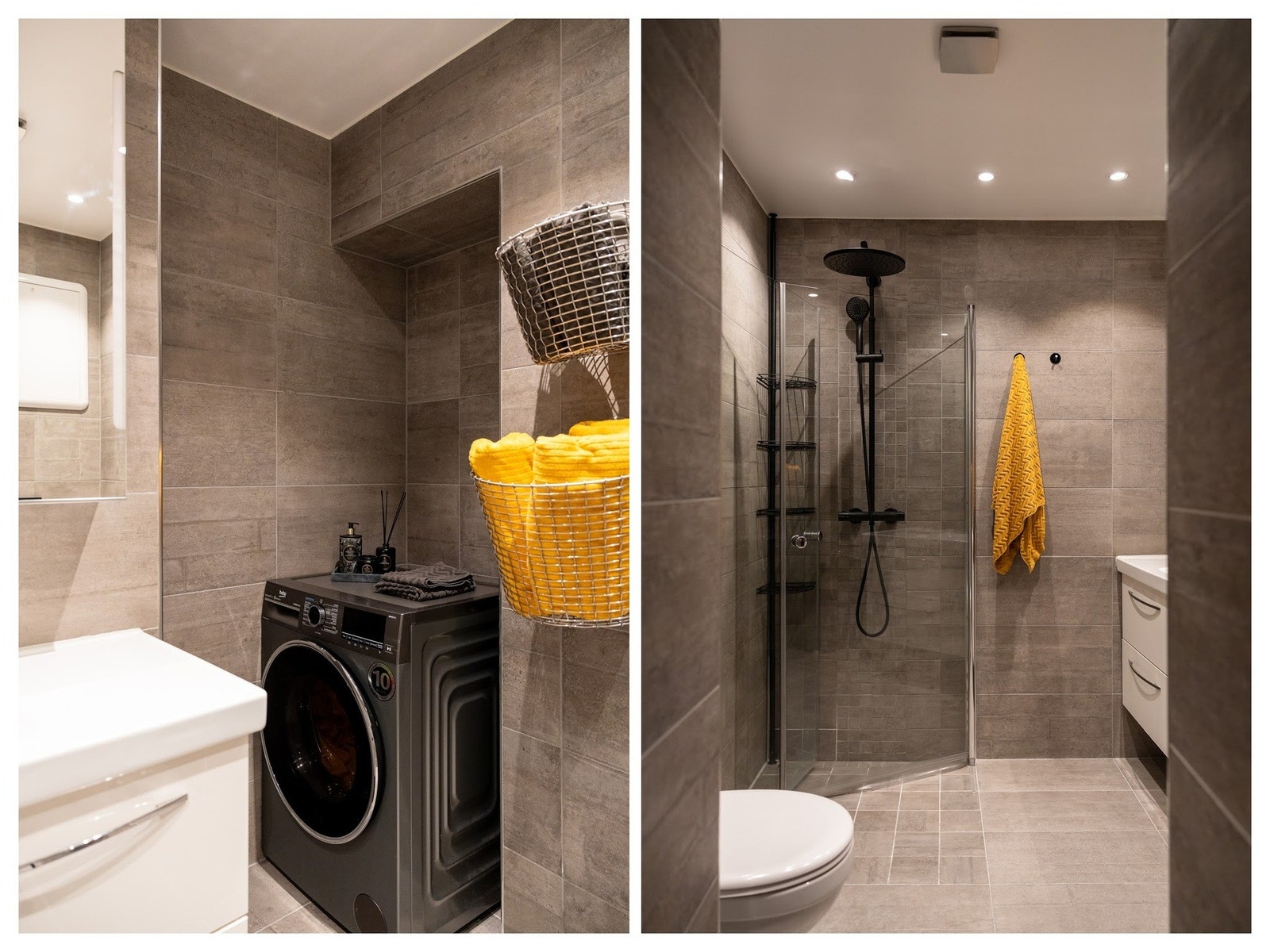 Her får du varmekabler i gulv og påkostet garnityr i dusj og servant. Galleribilde