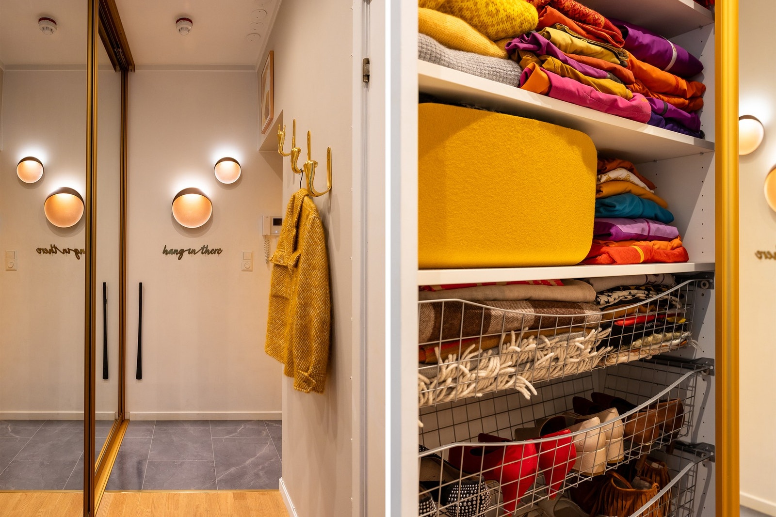 Skyvedørsgarderoben har påkostet innredning som sørger for system og orden. Galleribilde