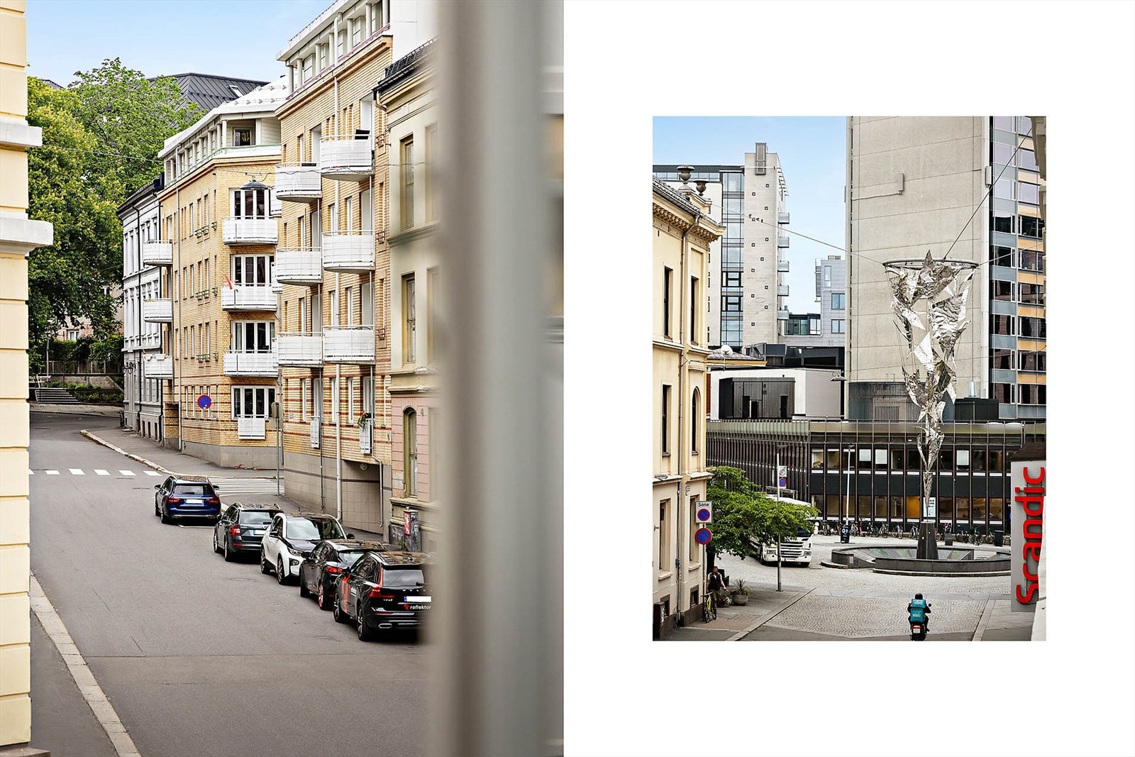 Fra leiligheten kan man se St. Olavs Plass Galleribilde