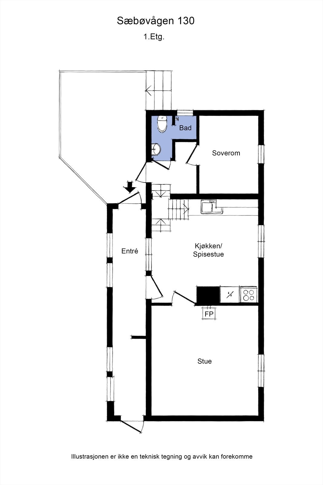 Plantegning 1.etg. Galleribilde