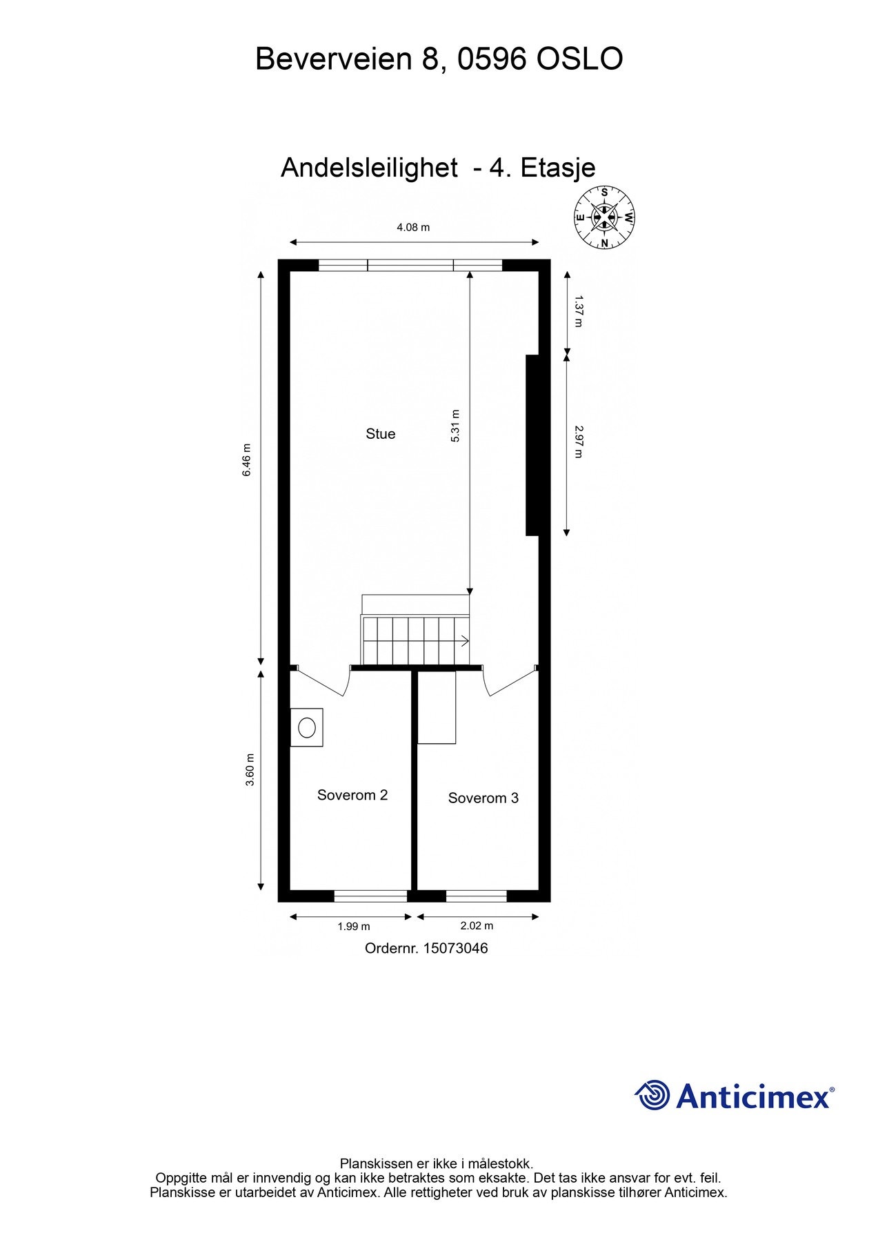 Målsatt plantegning plan 2 Galleribilde