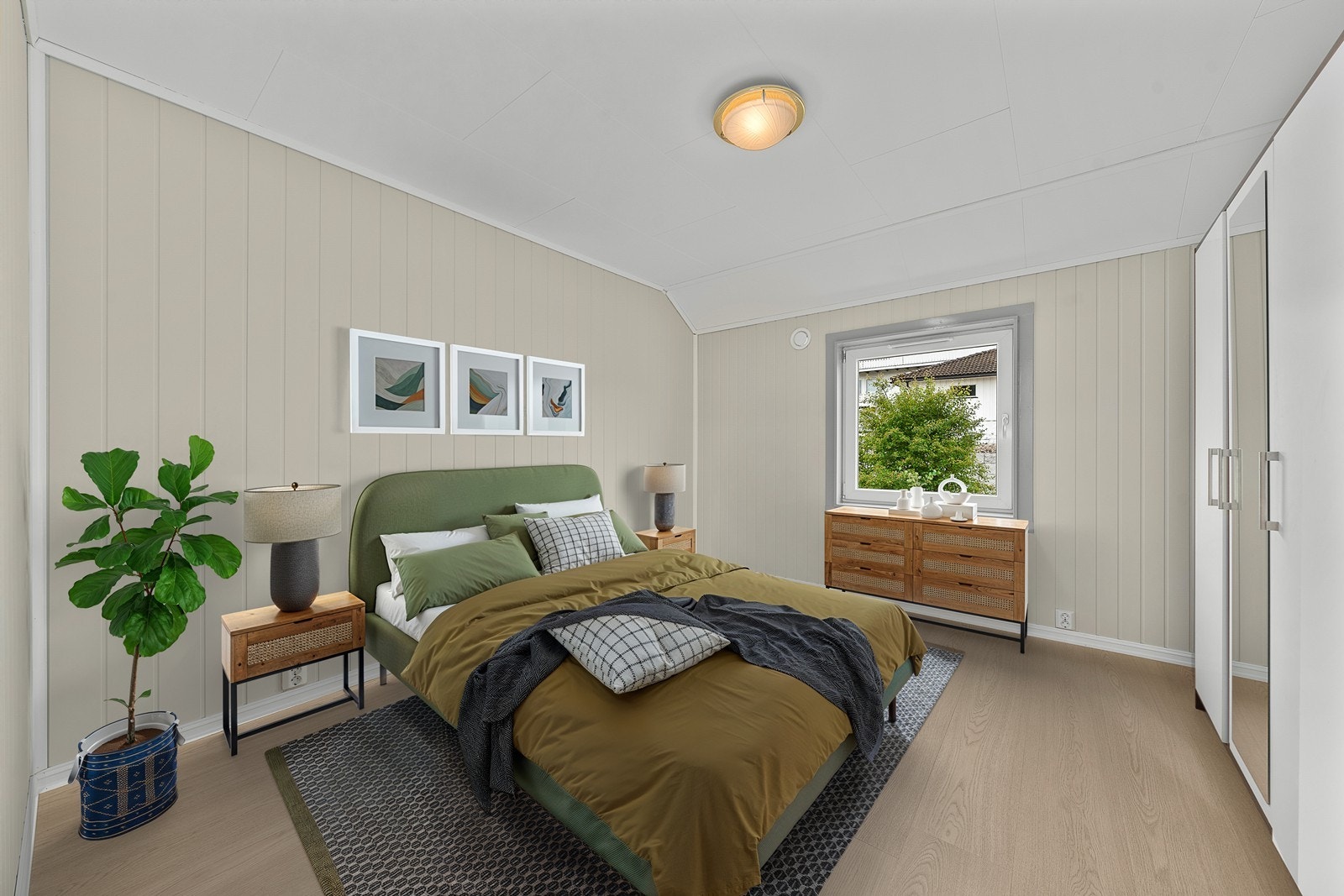 Soverommet kan innredes til hovedsoverom, barnerom eller hjemmekontor etter behov. (digitalt stylet) Galleribilde