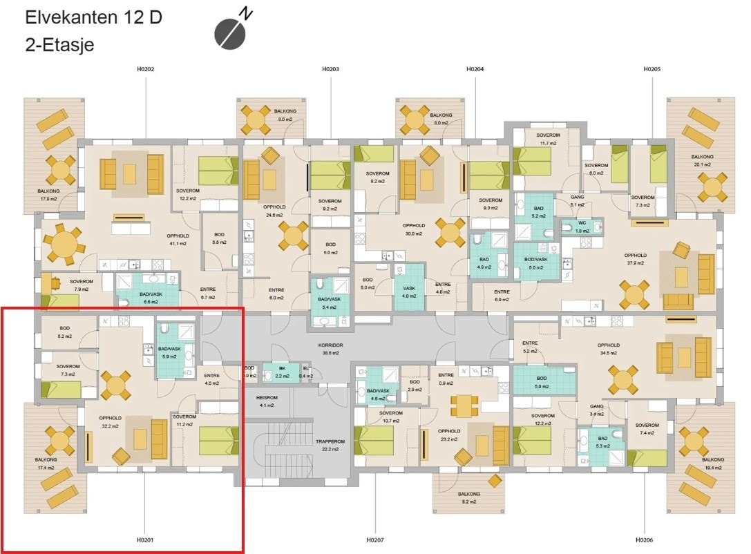 Tegning over 2. etasje Galleribilde