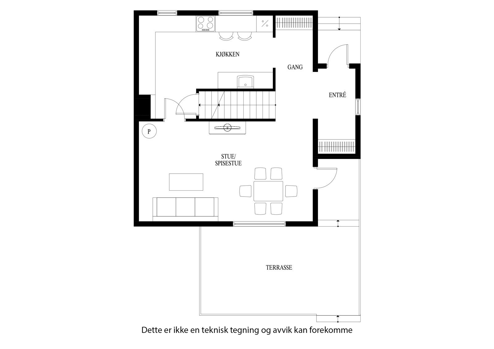 Planløsning for hovedetasjen Galleribilde
