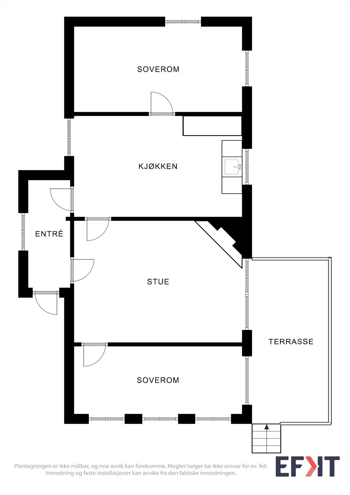 Plantegning av hytta. Galleribilde