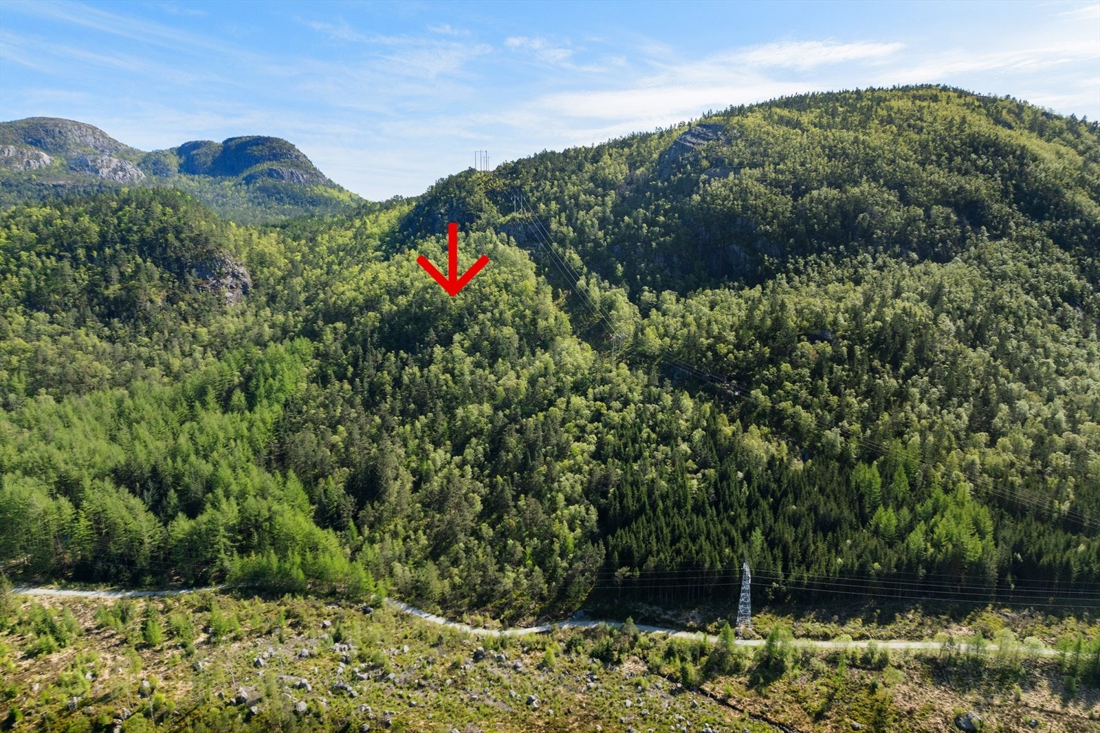 Eiendommen ligger like i nærheten av Kraftstasjonen og grenser ned til turstien Galleribilde