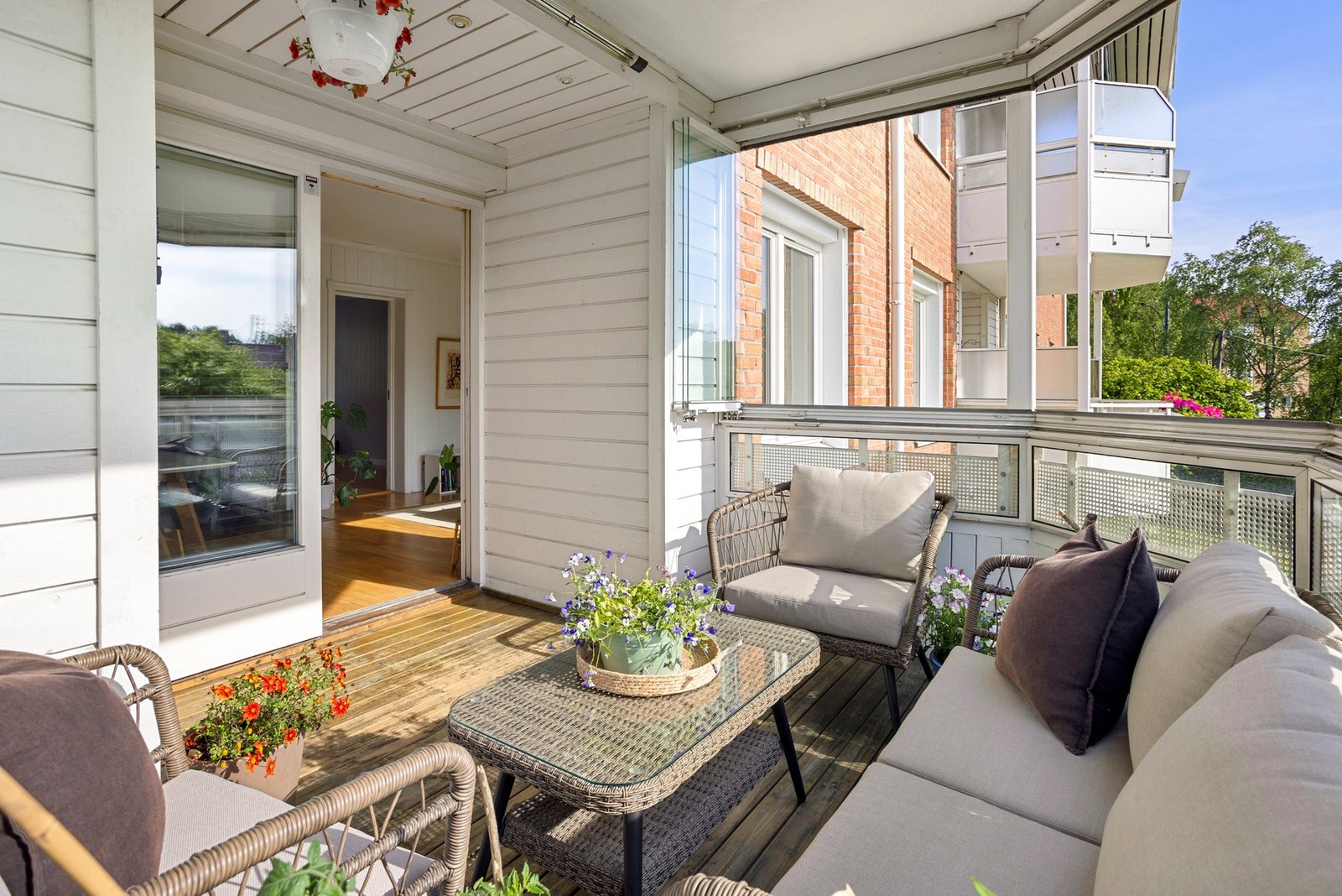 Her får du gleden av en herlig, innglasset balkong på 8 kvm. Galleribilde