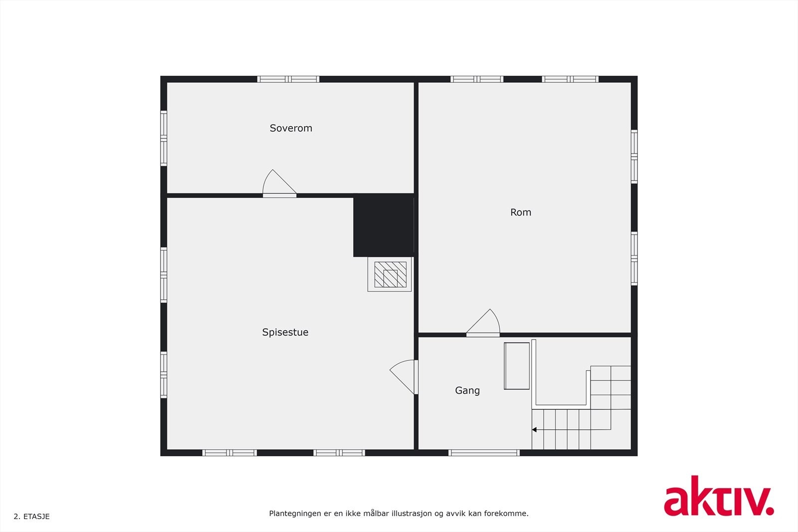 Plantegning våningshus - 2. etasje. Galleribilde
