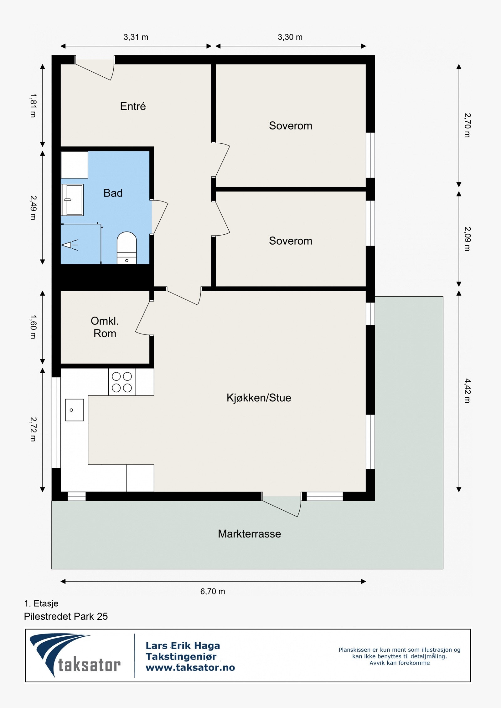 Plantegning - skjermet 1. etasje. Galleribilde