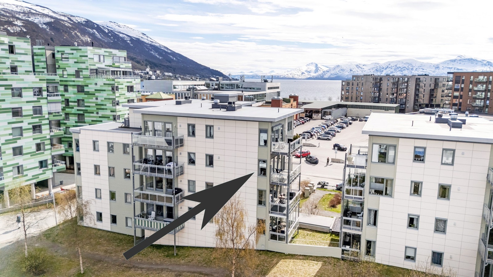 Leiligheten ligger i 4. etasje mot nordvest i bygget Galleribilde