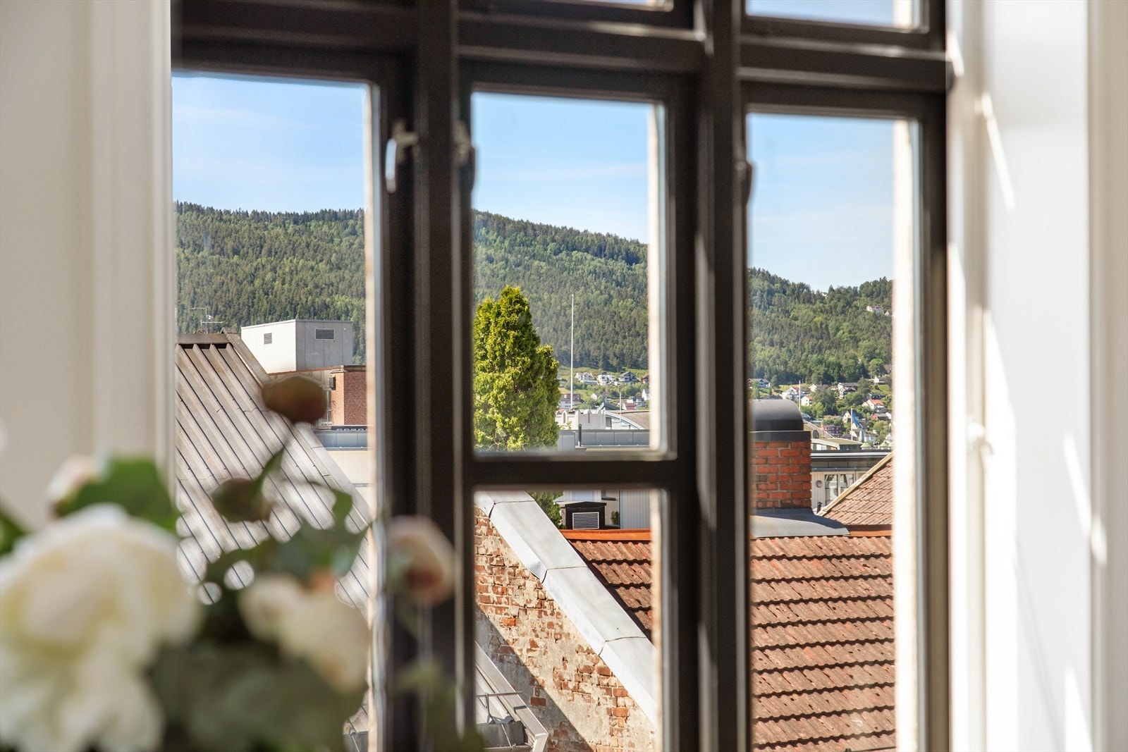 Hyggelig utsikt fra vinduer Galleribilde