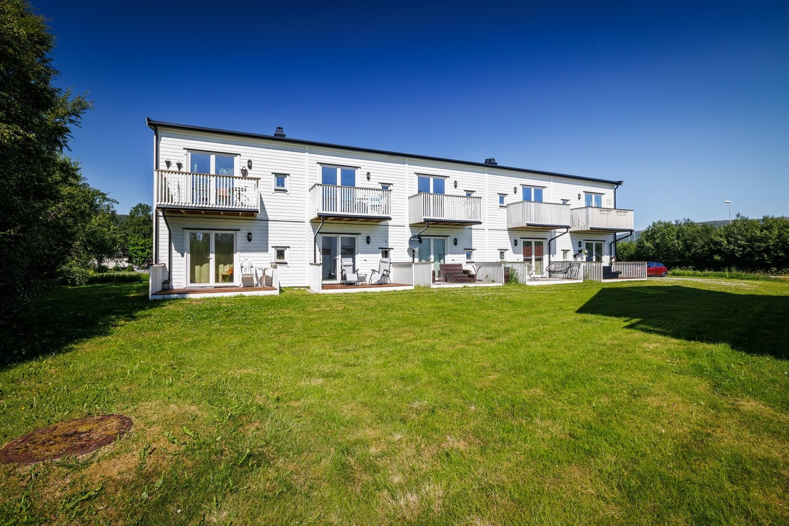 Leiligheten sees øverst til venstre på bildet. Galleribilde