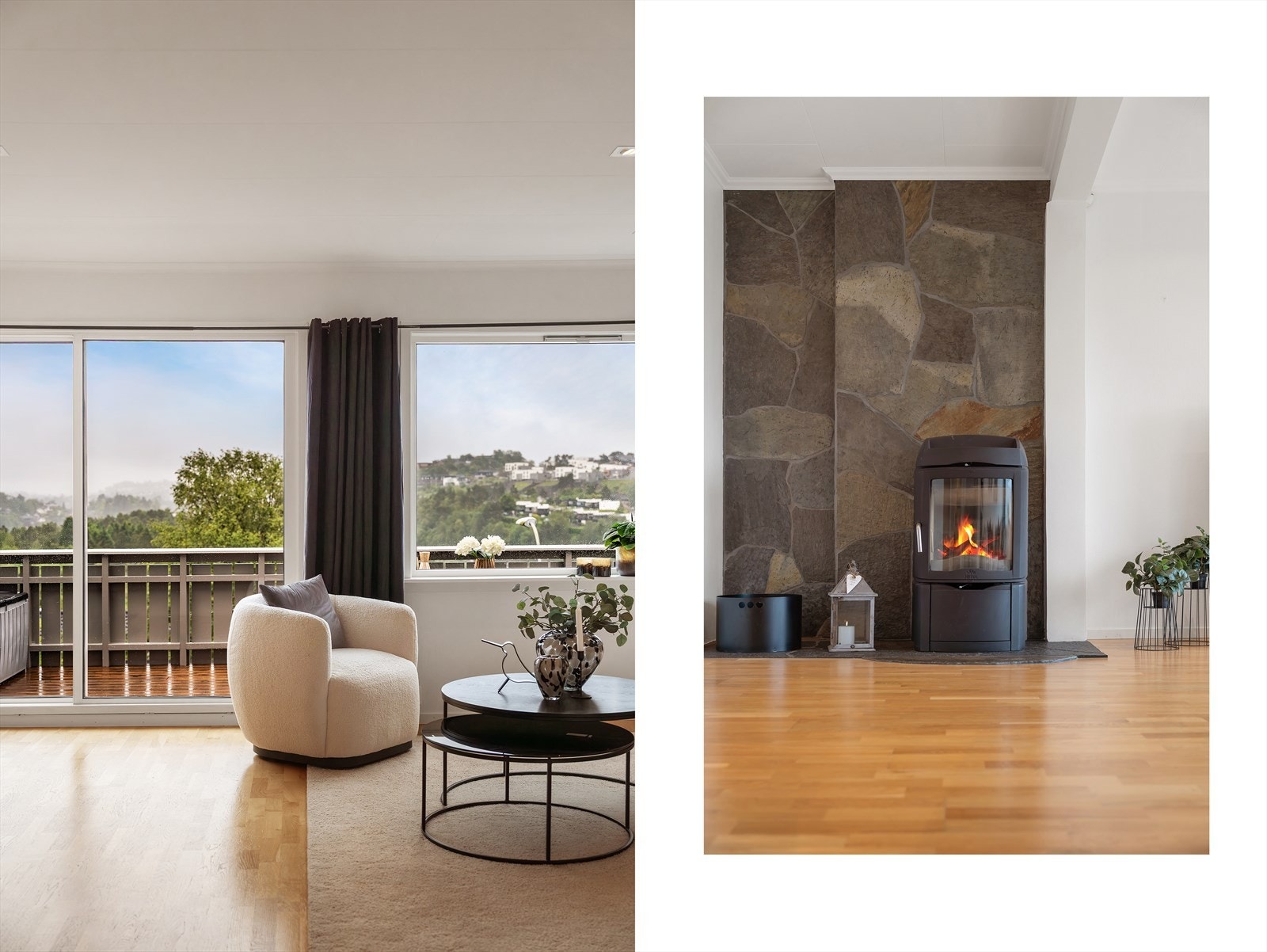 - Peisen varmer effektivt og skaper en lun og koselig stemning på kalde vinterdager - Galleribilde