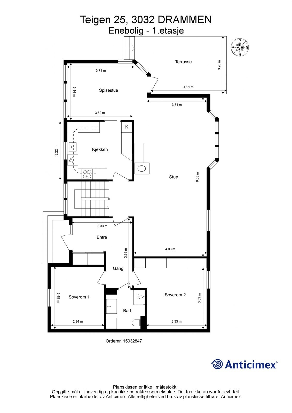 Plantegning 1. etasje Galleribilde